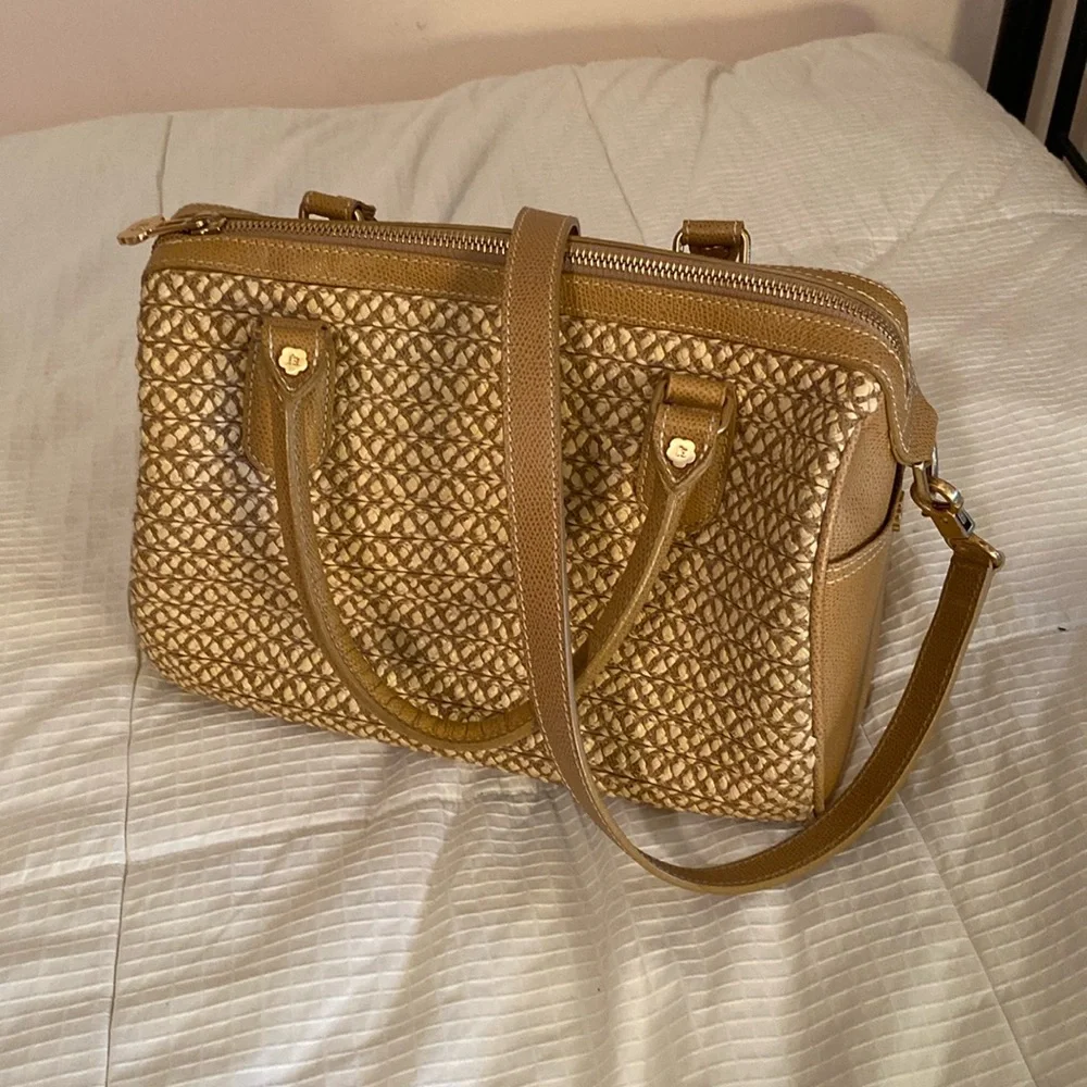 ERIC JAVITS leather and straw summer bag - Picture 7 of 7